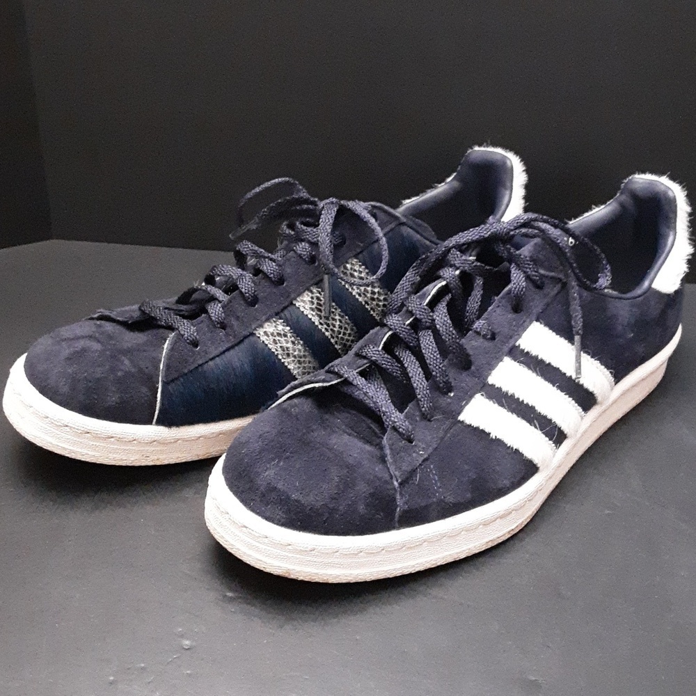 Adidas Campus Men's Marin Blue Suede Striped ZOZO Shoes,Size 9.5.